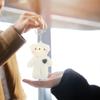 Toddmomy Small Bear Keychain Pendant with Heart Charm Lightweight Plush Bear Key Ring for Backpack Handbag Decoration and view 3