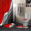YESOF66 4PCS Bathroom Mat Sets,Abstract Beach Aesthetic Grey to Red Gradient Bathroom Decor Shower Curtain Bath Mat Non-Slip Toilet Seat Cover Bathroom Mat 36x72in&Large Rugs view 2