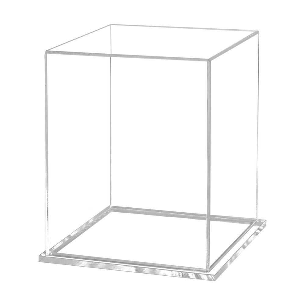 12" x 12" Clear Acrylic Display Box with Thick Clear Base Versatile Lucite Retail Product Dust Cover for Collectibles and Memorabilia by Marketing Holders