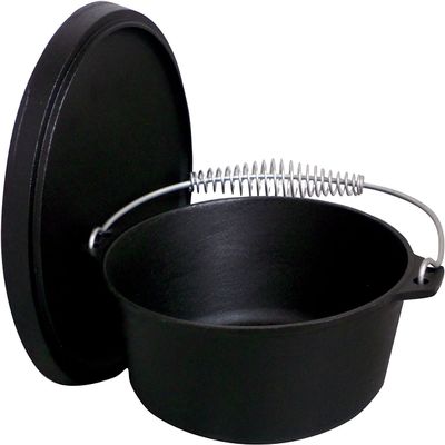 12 Qt. Seasoned Cast Iron Dutch Oven with Cast Iron Lid,Black