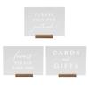 Hanna Roberts Set of 3 Wedding Reception, Ceremony, Party, Table Decoration Signs with Holder | Favors Please Take One | Please Sign Our Guestbook | Cards and Gifts (Clear, Walnut) view 1