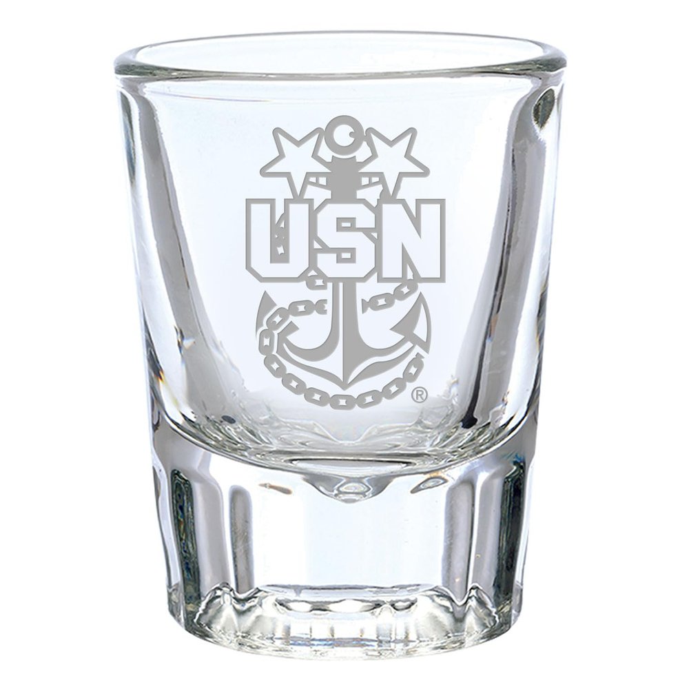 7.62 Design U.S. Navy Master Chief Hand Etched 2 oz. Shot Glass