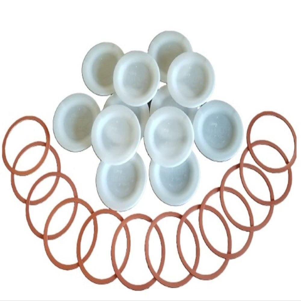 Authentic Tattler E-Z Seal Reusable Canning Lids - 200 Bulk REGULAR Mouth Lids & 200 REGULAR Mouth Rubber Rings WHITE - MADE IN THE USA!