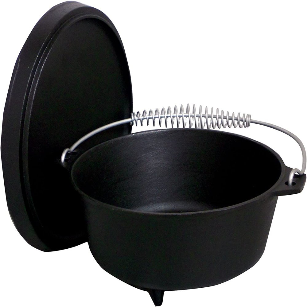 4 Qt. Seasoned Cast Iron Dutch Oven with Feet and Coal Lid