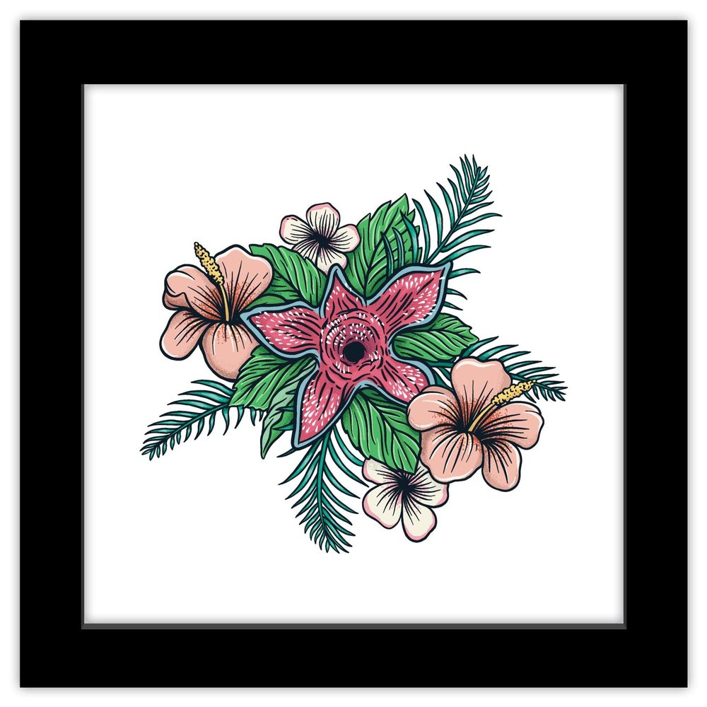 Trends International Gallery Pops Netflix Stranger Things: Season 4 - Demogorgon Bouquet Wall Art Wall Poster, 12" x 12", Black Framed Version