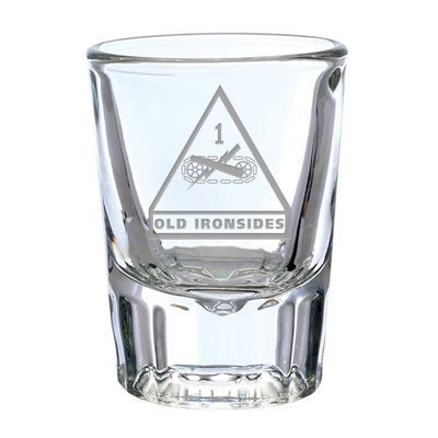 7.62 Design U.S. Army 1st Amored Division Deep Etched 1.5 oz. Shot Glass