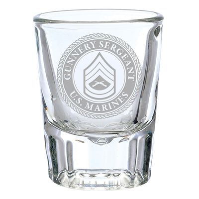 7.62 Design U.S. Marine Corps E-7 Gunnery Sergeant Deep Etched 1.5 oz. Shot Glass