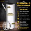 15oz Totally Straight Stainless Steel Sublimation Tumbler with Stainless Steel Straws and Reclosable Leakproof Lids - 4 PACK (Ultra Pack) view 2