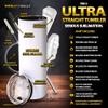 15oz Totally Straight Stainless Steel Sublimation Tumbler with Stainless Steel Straws and Reclosable Leakproof Lids - 4 PACK (Ultra Pack) view 4