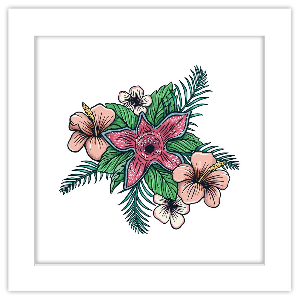 Trends International Gallery Pops Netflix Stranger Things: Season 4 - Demogorgon Bouquet Wall Art Wall Poster, 12" x 12", White Framed Version