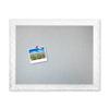 Glam Framed Gray Fabric Bulletin Board Handcrafted (24x30, Pure White) view 1