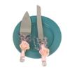 2 Pieces-Pink Series Cake Shovel Wedding Site Prop Bread Knife Western Wedding Supplies Stainless Steel Cake Shovel Server Set Birthday Party Pizza and Fork Baking Tools view 1