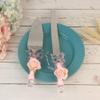 2 Pieces-Pink Series Cake Shovel Wedding Site Prop Bread Knife Western Wedding Supplies Stainless Steel Cake Shovel Server Set Birthday Party Pizza and Fork Baking Tools view 4