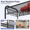 TOOLF 3-Tier Metal Rolling Cart, Mesh Wire Easy Assemble Utility Cart, Storage Trolley on Wheels with 3 Hooks, MetalStorage Shelving Units for Kitchen Bathroom Laundry Room view 3