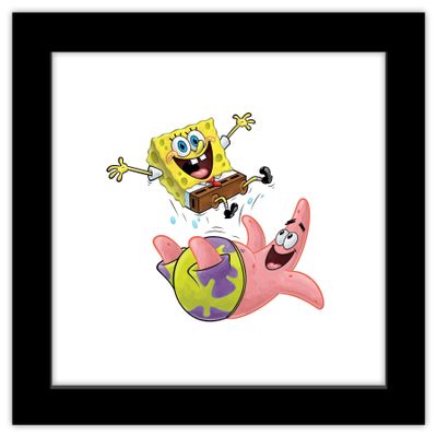 Trends International Gallery Pops Nickelodeon SpongeBob SquarePants - Best Friends Wall Art Wall Poster, 12" x 12", Black Framed Version