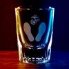 7.62 Design U.S. Marine Corps MCRD Footprints Deep Etched 1.5 oz. Shot Glass view 3