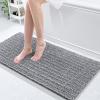 Arotive Luxury Bathroom Rugs 47x17, Extra Soft Thick Absorbent Shaggy Chenille Bath Rugs, Non-Slip Machine Wash Dry, Bath Mats for Bathroom Floor, Tub and Shower, Home Decor Accessories, Grey view 1