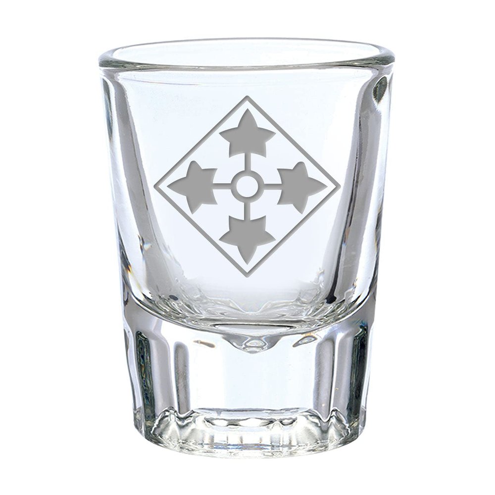 7.62 Design U.S. Army 4th Infantry Division Deep Etched 1.5 oz. Shot Glass