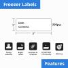 Printholic 500PCS 1" x 3" Write-On Freezer Labels for Food Containers/Jars view 2