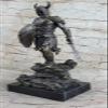 15" Tall Viking with Sword and Spear Warrior Battle Stance Hot Cast Decor by Think Bronze Artwork view 2