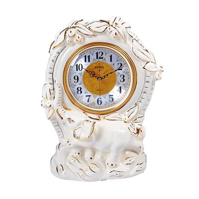 TOMYEUS Table Clock Retro Table Clock Living Room Home Table Clock Bedroom Silent Clock Ornaments Elegant Study Table Desktop Clock Decoration Desk Clock