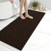 Arotive Luxury Bathroom Rugs 47x17, Extra Soft Thick Absorbent Shaggy Chenille Bath Rugs, Non-Slip Machine Wash Dry, Bath Mats for Bathroom Floor, Tub and Shower, Home Decor Accessories, Brown view 1