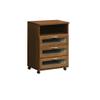 361498 Kitchen Storage Counter, Width 23.6 inches (60 cm), Height 32.3 inches (82 cm), Brown Mosaic Glass, Vanilla view 1
