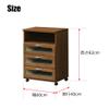 361498 Kitchen Storage Counter, Width 23.6 inches (60 cm), Height 32.3 inches (82 cm), Brown Mosaic Glass, Vanilla view 2