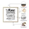 7x7in Framed Wood Sign with Bible Verse All Your Children Shall Be Taught by the Lord and Great Shall Be the Peace of Your Children Chic Style Beige Frame Wooden Plaque for Office Farmhouse Wall Decor view 3