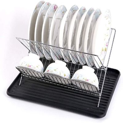 Habiba Dry Stainless Steel Dish Rack for Kitchen CountertopCreative 2 Layer Utensil HolderMultifunctional Kitchen AccessoriesSilver Strong