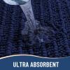 Arotive Luxury Bathroom Rugs 47x17, Extra Soft Thick Absorbent Shaggy Chenille Bath Rugs, Non-Slip Machine Wash Dry, Bath Mats for Bathroom Floor, Tub and Shower, Home Decor Accessories, Navy view 4