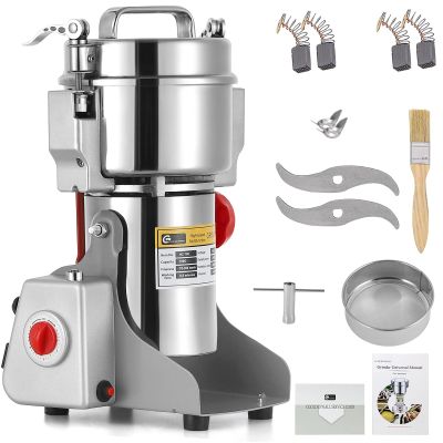 CGOLDENWALL Upgraded 300g Electric Grain Grinder Mill with A Set of Replacement Carbon Brush
