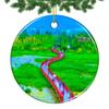 China Lugu Lake Christmas Ornament 2022 Hanging Xmas Tree Pendant Decoration Double Sided Ceramic Souvenir Travel Gift 2.8 Inch view 1