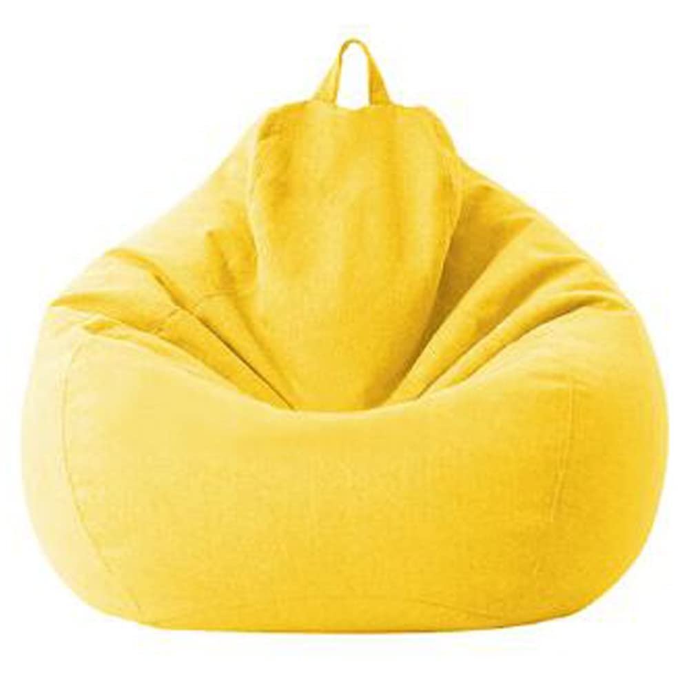 Bean Bag Chair Big Lazy Sofas Cover Beanbag Sofa Cover No Filler Bean Bag Chair Pouf Bed Futon Seat Tatami Puff Relax Lounge Furniture Decorate (Color : Yellow, Specification : 70X80cm)