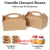 Happyhiram 25 CT Party Treat Boxes Kraft Brown, Candy Boxes with Handles 6" Gable Boxes DIY Party Favor Bags Goodie Boxes Snack Cardboard Box for Kids Birthday Party Supplies for Cookies and Ornament view 2
