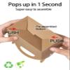 Happyhiram 25 CT Party Treat Boxes Kraft Brown, Candy Boxes with Handles 6" Gable Boxes DIY Party Favor Bags Goodie Boxes Snack Cardboard Box for Kids Birthday Party Supplies for Cookies and Ornament view 3