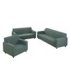3 Pcs Sofa Cover Set, for Couch Sofa, Loveseat, Armchair, for 1 2 3 Seater Slipcover, Checks Jacquard Velvet Furniture Covers for Sofa and Loveseat (Green, 3Pcs(Sofa+Loveseat+Armchair)) view 1