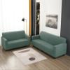 3 Pcs Sofa Cover Set, for Couch Sofa, Loveseat, Armchair, for 1 2 3 Seater Slipcover, Checks Jacquard Velvet Furniture Covers for Sofa and Loveseat (Green, 3Pcs(Sofa+Loveseat+Armchair)) view 2
