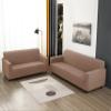 3 Pcs Sofa Cover Set, for Couch Sofa, Loveseat, Armchair, for 1 2 3 Seater Slipcover, Checks Jacquard Velvet Furniture Covers for Sofa and Loveseat (Camel, 3Pcs(Sofa+Loveseat+Armchair)) view 2