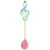 Alvinlite Music Note Spoons, Creative Cute Teaspoons 18/10 Stainless Steel Staff Musical Notation Shaped Coffee Spoons (Colorful) music view 1