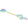 Alvinlite Music Note Spoons, Creative Cute Teaspoons 18/10 Stainless Steel Staff Musical Notation Shaped Coffee Spoons (Colorful) music view 3
