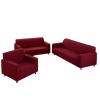 3 Pcs Sofa Cover Set, for Couch Sofa, Loveseat, Armchair, for 1 2 3 Seater Slipcover, Checks Jacquard Velvet Furniture Covers for Sofa and Loveseat (Wine Red, 3Pcs(Sofa+Loveseat+Armchair)) view 1