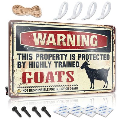 Dont Come in My Room Sign Warning This Property is Protected by A Highly Trained Goat Metal Sign Stuff for Men Gun Lovers Gifts for Men ( Size : 30X40CM )
