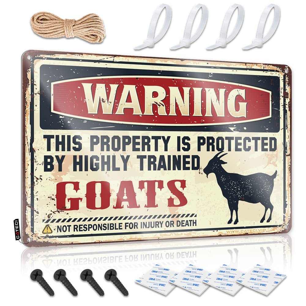 Dont Come in My Room Sign Warning This Property is Protected by A Highly Trained Goat Metal Sign Stuff for Men Gun Lovers Gifts for Men ( Size : 30X40CM )