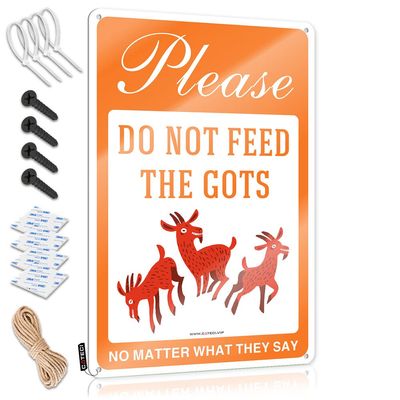 gaeruite Private Property Tin Sign Please DonT Feed The Goats, No Matter What They Say Metal Sign Man Cave Decor Home Sign (Size : 20X30CM)