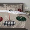 3 Piece Comforter Cover Set Full, Happy Holidays Winter Snowflakes Christmas Lattice Balls Retro Style Duvet Cover Set Soft Bedding Set for Kids Teens Children Adults (1 Duvet Cover and 2 Pillowcases) view 3