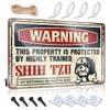 gaeruite Private Property Tin Sign Warning This Property is Protected by A Highly Trained Shih Tzu Metal Sign Man Cave Decor Home Sign (Size : 20X30CM) view 1