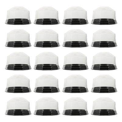 Sewroro Moon Cake Holder 100pcs Cake Box Cheesecake Container with Lid Containers with Lids Mini Muffins Clear Cookie Cupcake Carrier Muffin Dome Holders Cases s Food Box Pastry