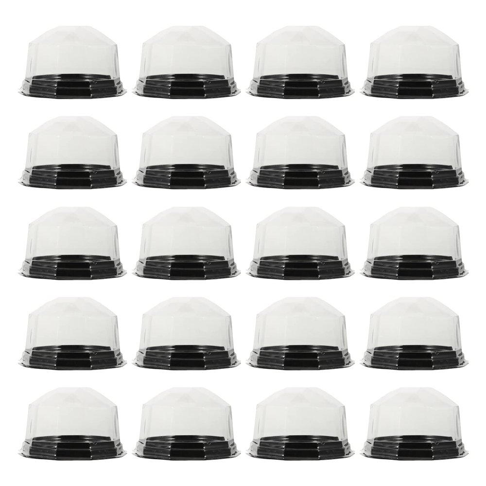 Sewroro Moon Cake Holder 100pcs Cake Box Cheesecake Container with Lid Containers with Lids Mini Muffins Clear Cookie Cupcake Carrier Muffin Dome Holders Cases s Food Box Pastry