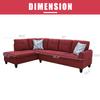A Ainehome Small Sectional Sofa Couch for Living Room 97 Wide L Shape Couch with Soft Seat and Modern Flannelette Fabric for Small Space Rooms Apartment (RedLeft Hand Facing) view 2